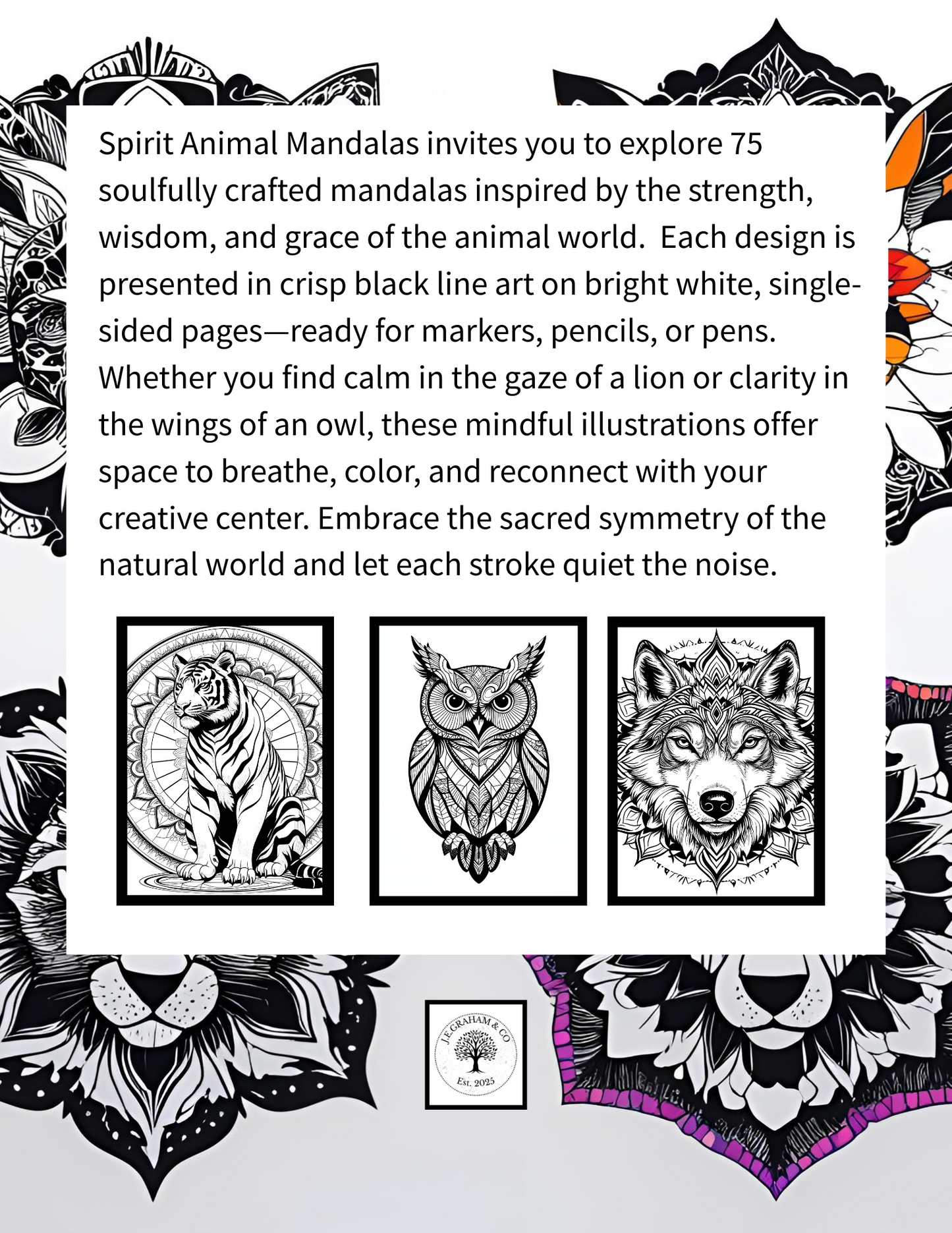 🐾 Spirit Animal Mandala (Digital PDF Edition)
