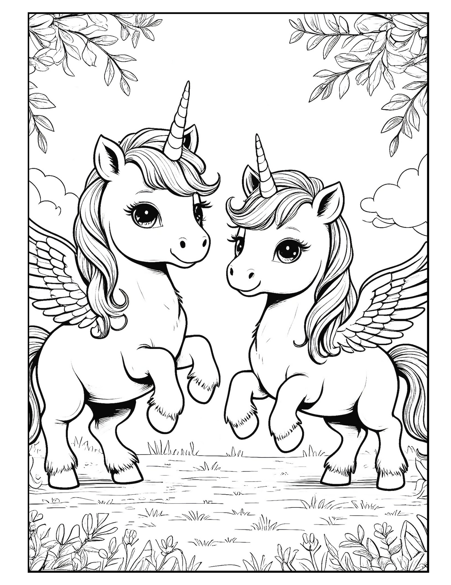 🦄 100 Unicorn Magic: A Creative Coloring Voyage (Digital PDF Edition)