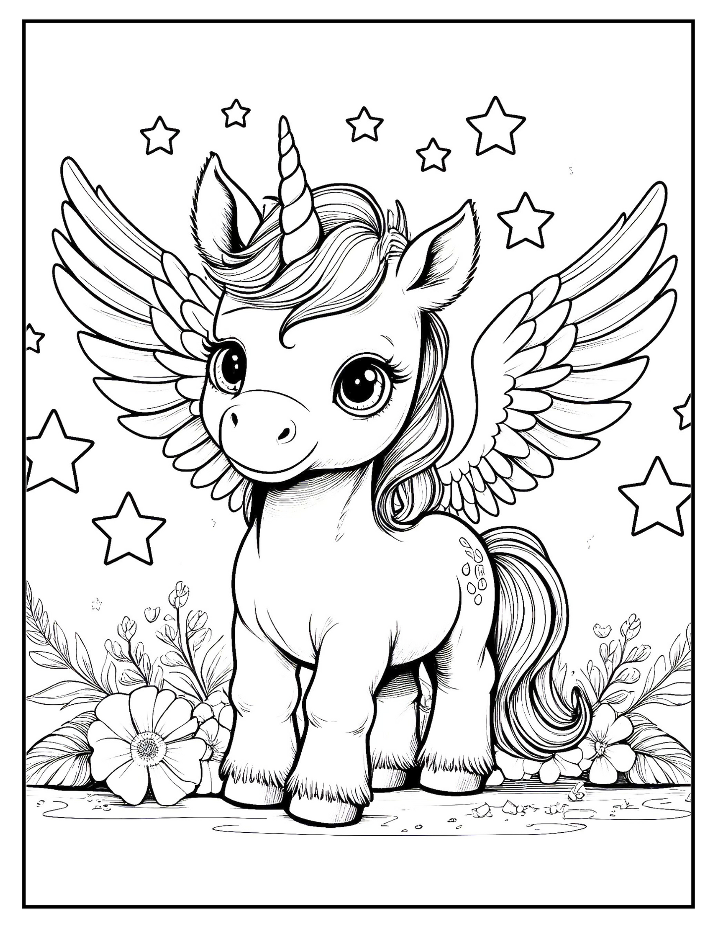 🦄 100 Unicorn Magic: A Creative Coloring Voyage (Digital PDF Edition)
