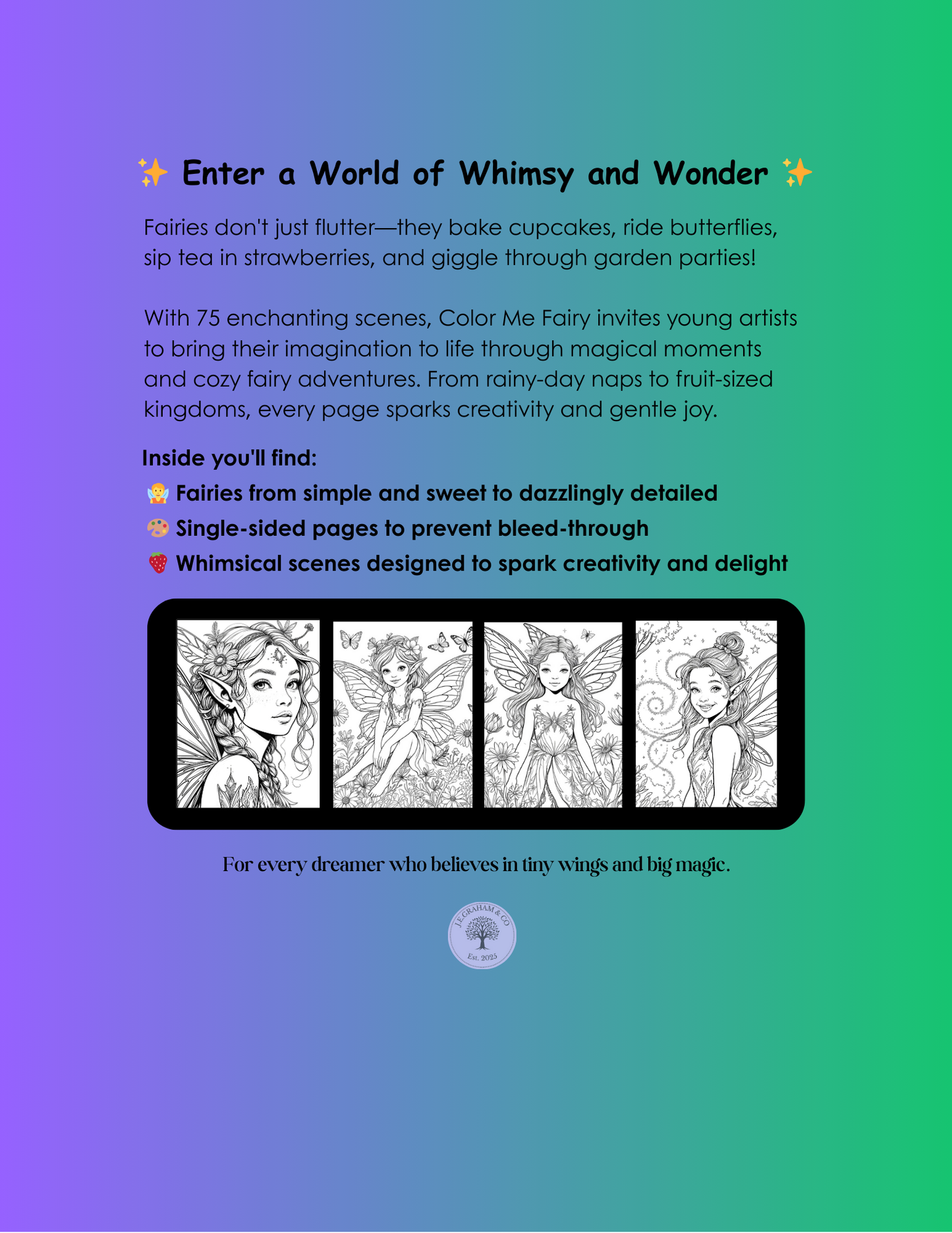 🧚‍♀️ Color Me Fairy Sparkle, Color, Repeat (Digital PDF Edition)