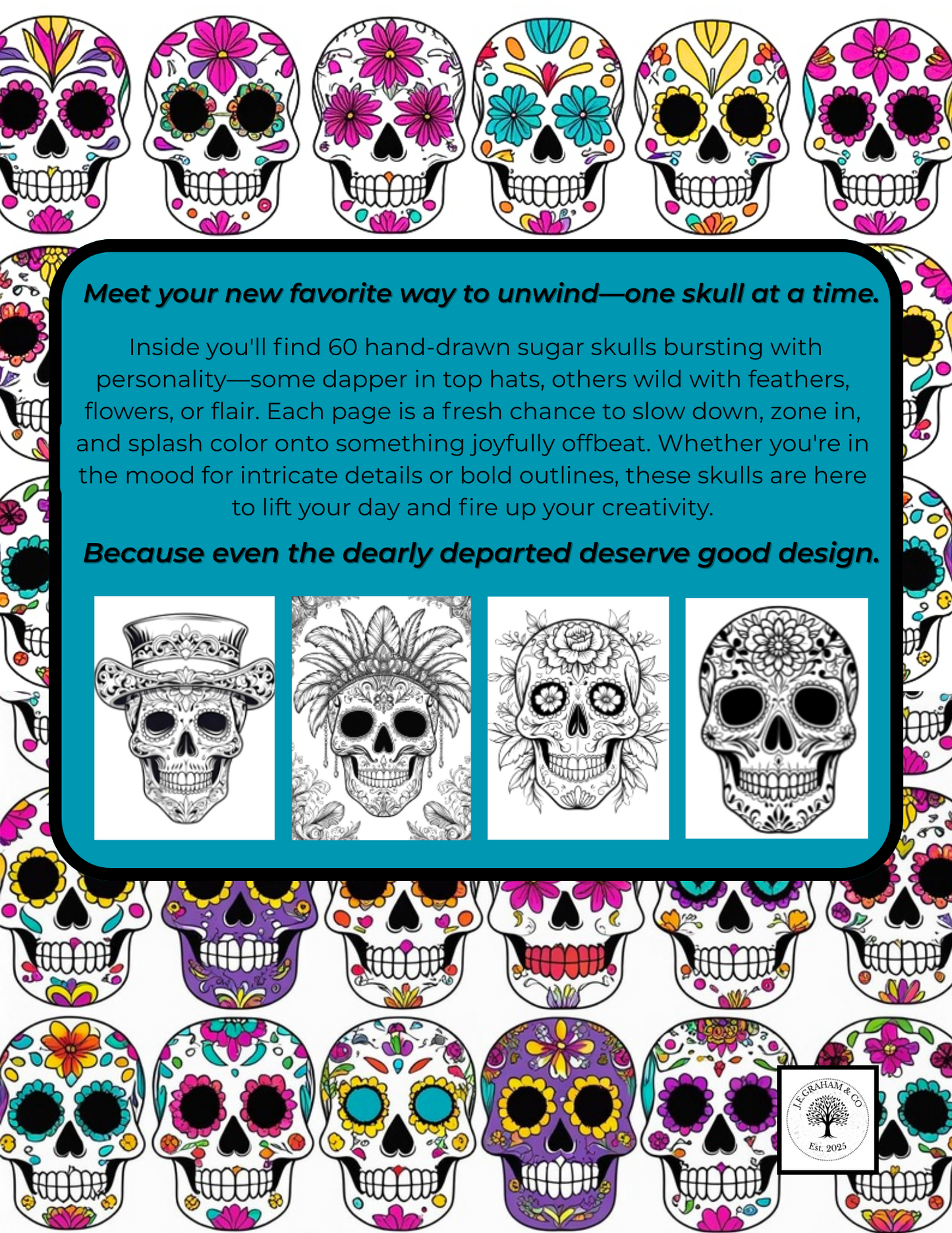 💀 Día de los Colores: Skulls to Color & Celebrate – Digital PDF Edition
