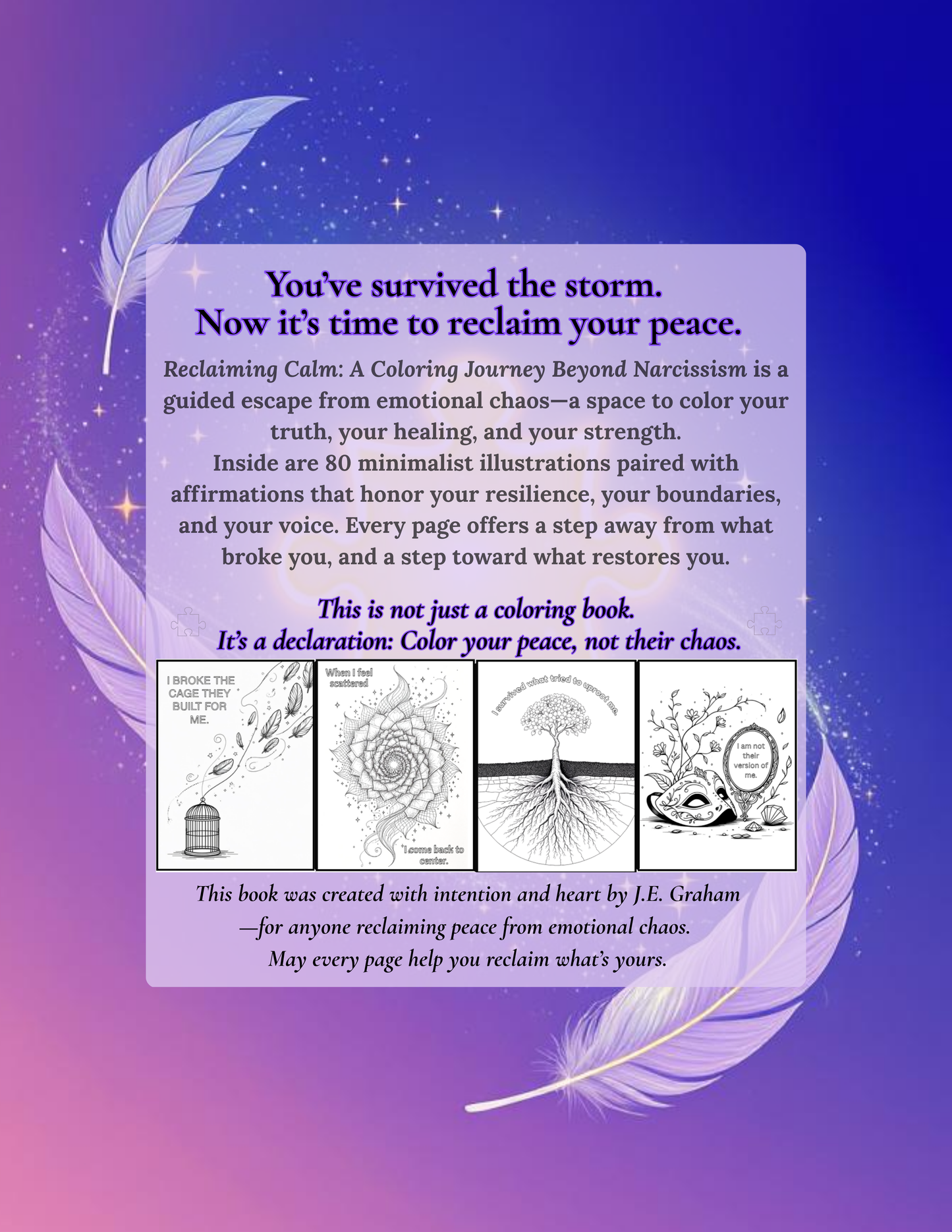 Reclaiming Calm: A Coloring Journey Beyond Narcissism (Digital PDF Edition)
