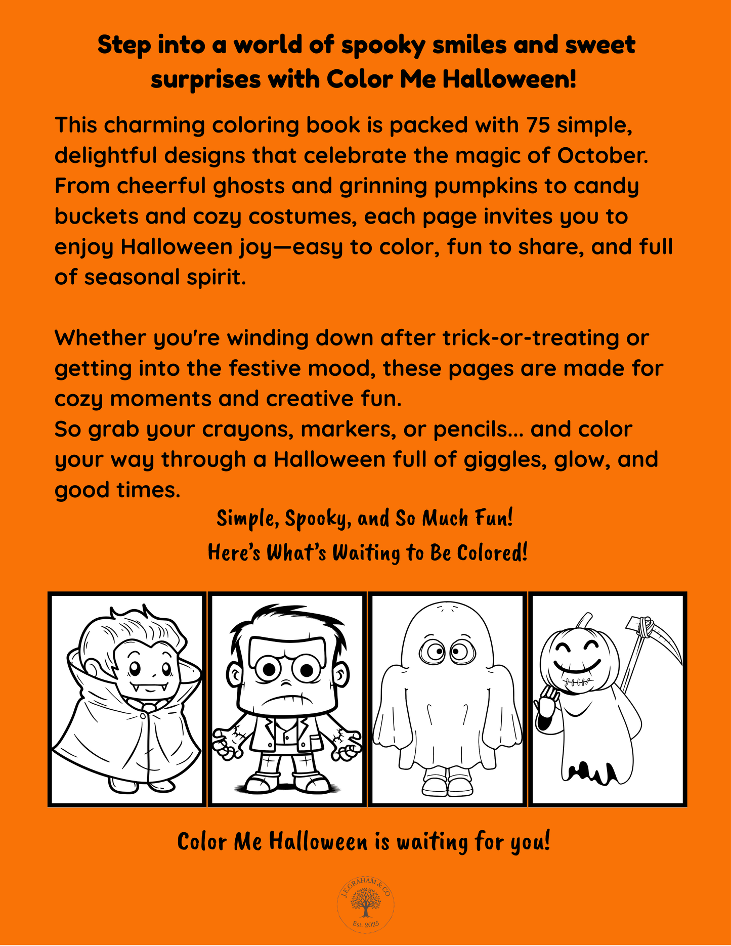 🎃 Color Me Halloween: Spooky Smiles & Simple Designs to Celebrate the Season (Digital PDF Edition)