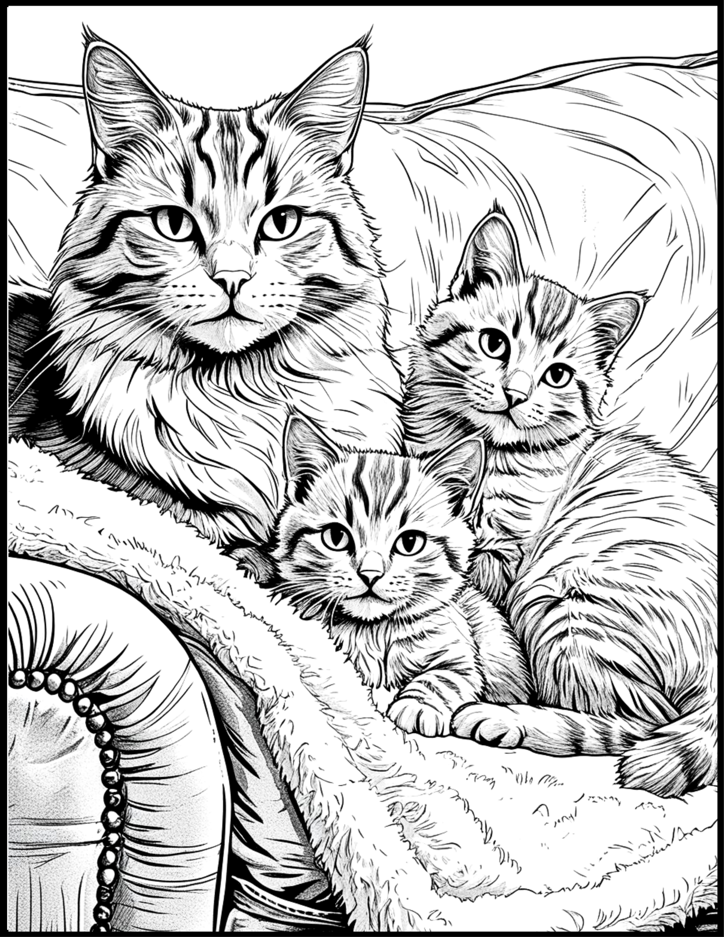 Just Cats: Volume 2 – A Coloring Book for Cat Lovers (Digital PDF Edition)