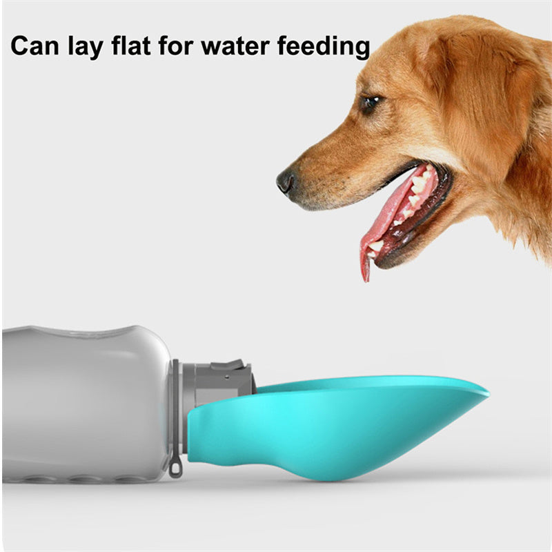 800ml Portable Dog Water Bottle with Foldable Bowl - Leak-Proof Pet Travel Bottle