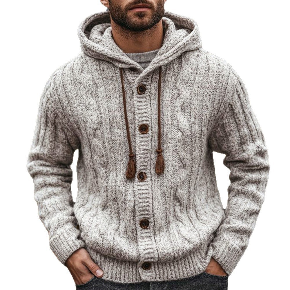 Men's Autumn Winter Knit Cardigan - Soft Textured Sweater