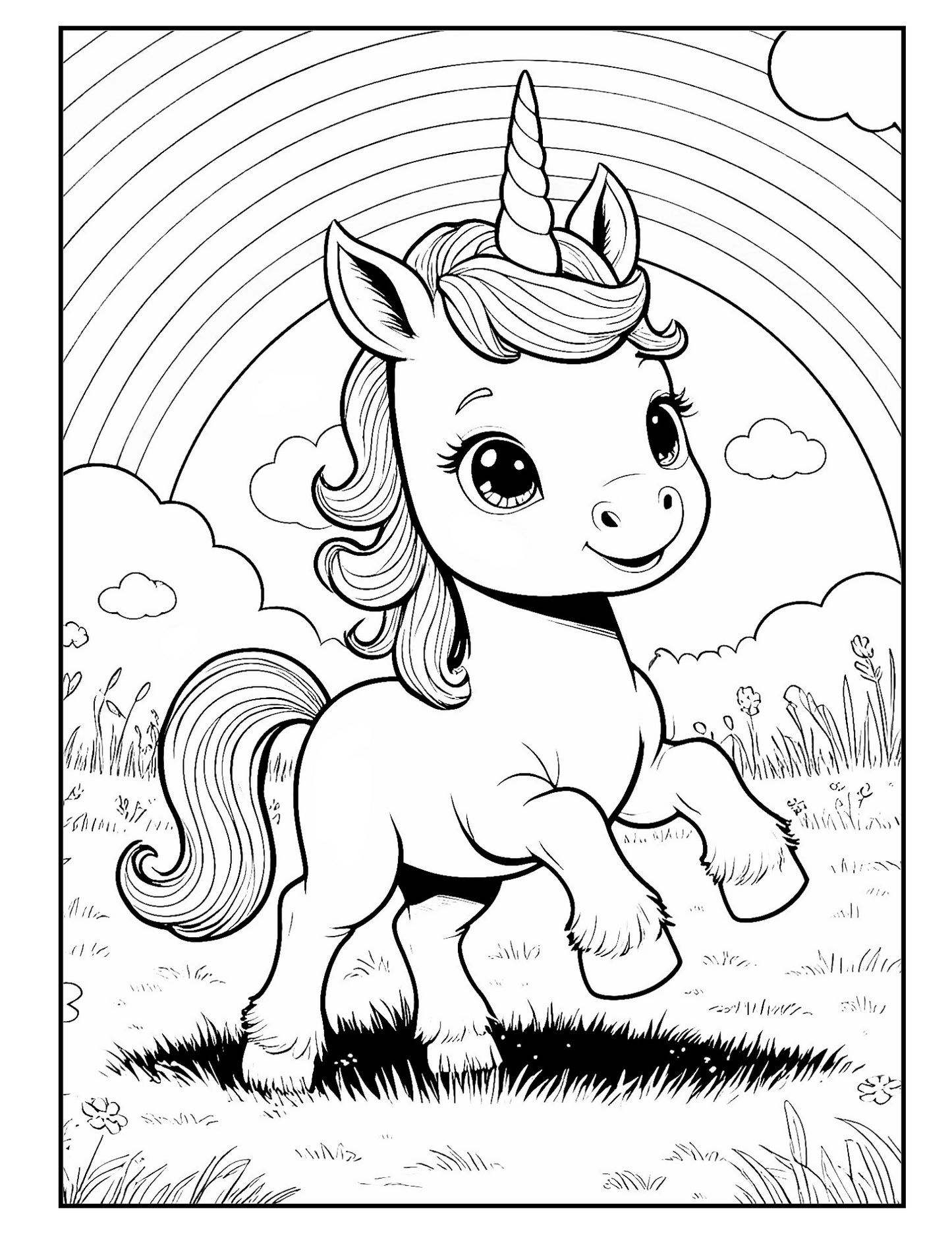 🦄 100 Unicorn Magic: A Creative Coloring Voyage (Digital PDF Edition)