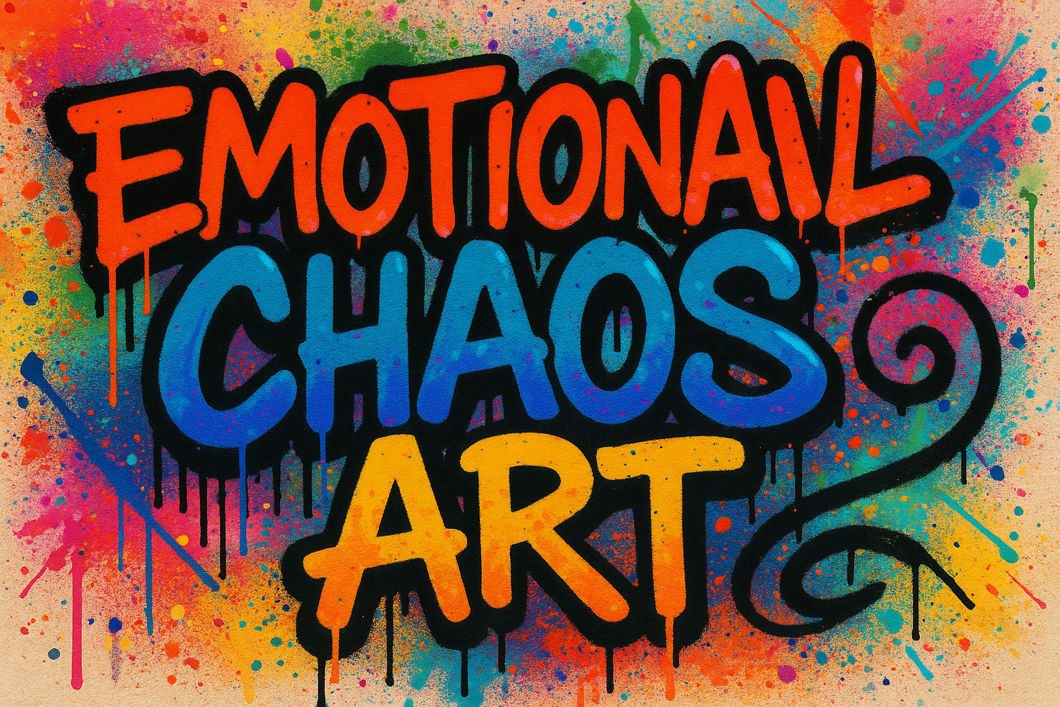 Spray Paint Style Emotional Chaos Art Banner - Compact